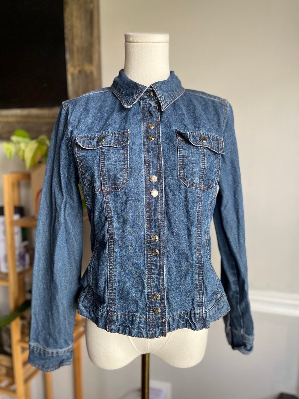 Vintage Y2K Denim Jacket Jean Medium Wash Size Medium